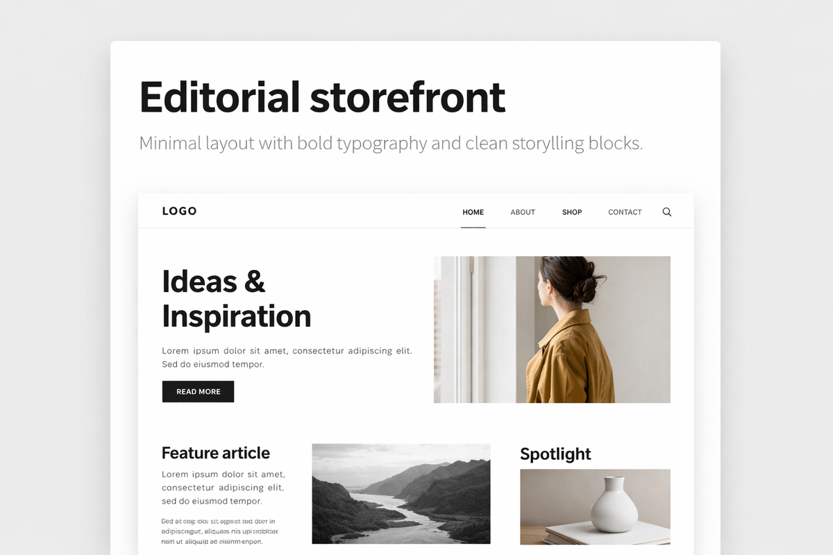 Editorial storefront